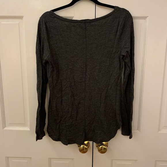 Banana Republic V Neck Dark Grey Tee - Picture 3 of 3